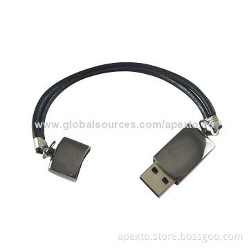 Bracelet USB Stick, Customized Logos Welcomed, 1 to 32GB Capacity, Supports Microsoft's Windows OS
